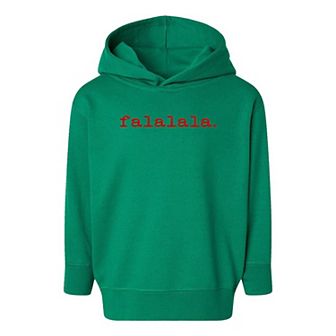 Falalala Raised Print Toddler Graphic Hoodie