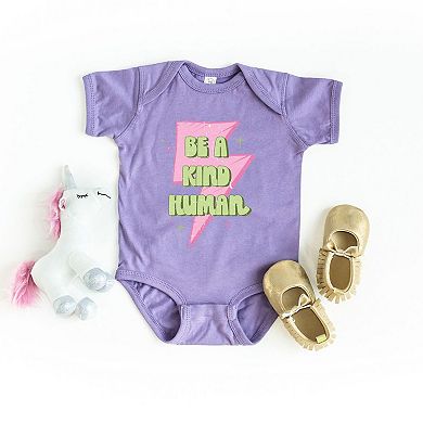 Be A Kind Human Lightning Bolt Baby Bodysuit