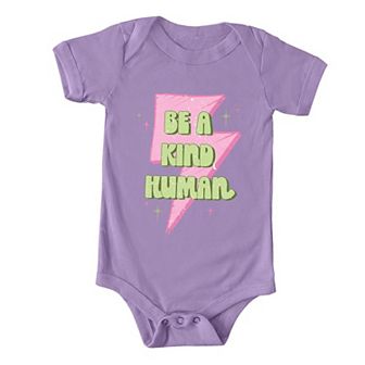 Be A Kind Human Lightning Bolt Baby Bodysuit
