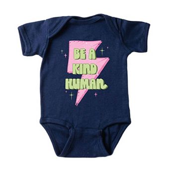 Be A Kind Human Lightning Bolt Baby Bodysuit