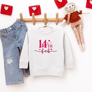 14th Feb Stars Raised Print Toddler Graphic Sweatshirt