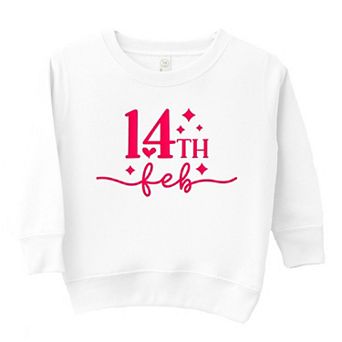 14th Feb Stars Raised Print Toddler Graphic Sweatshirt