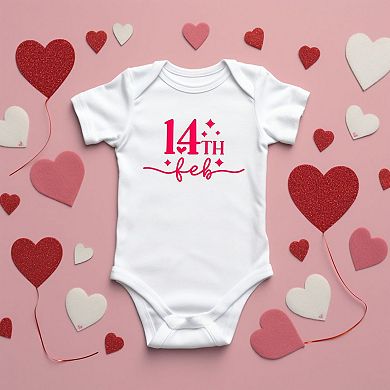 14th Feb Stars Raised Print Baby Bodysuit