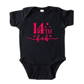 14th Feb Stars Raised Print Baby Bodysuit