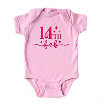 14th Feb Stars Raised Print Baby Bodysuit