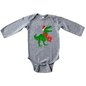 Dino Present Baby Long Sleeve Bodysuit