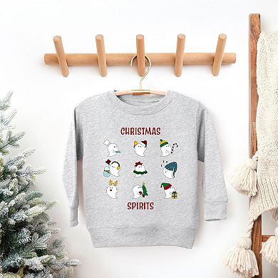 Christmas Spirits Red Words Toddler Graphic Sweatshirt