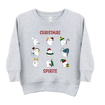 Christmas Spirits Red Words Toddler Graphic Sweatshirt