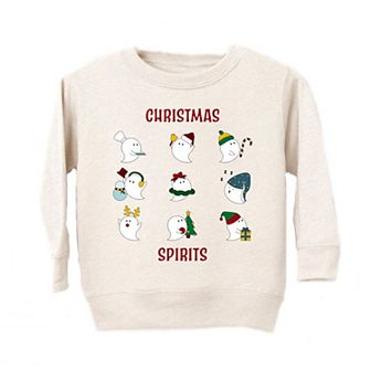 Christmas Spirits Red Words Toddler Graphic Sweatshirt