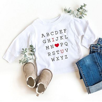 Alphabet I Love You Toddler Long Sleeve Graphic Tee