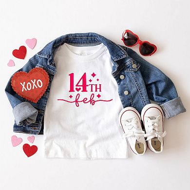14th Feb Stars Raised Print Toddler Short Sleeve Graphic Tee