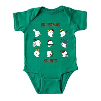 Christmas Spirits Red Words Baby Bodysuit
