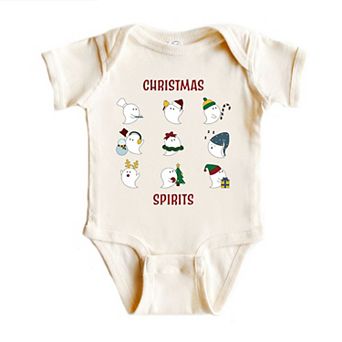 Christmas Spirits Red Words Baby Bodysuit