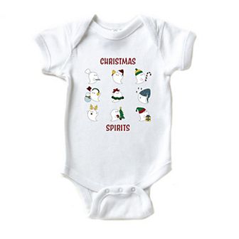 Christmas Spirits Red Words Baby Bodysuit