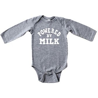 Powered By Milk Baby Long Sleeve Bodysuit