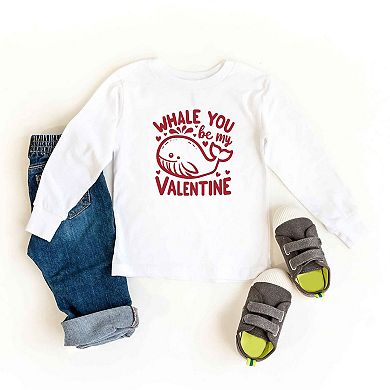 Valentines Whale Youth Long Sleeve Graphic Tee