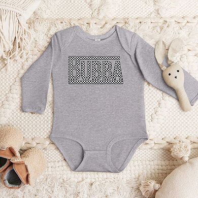 Bubba Checkered Baby Long Sleeve Bodysuit