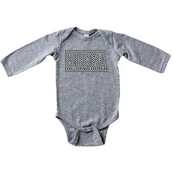 Bubba Checkered Baby Long Sleeve Bodysuit