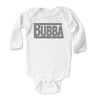 Bubba Checkered Baby Long Sleeve Bodysuit