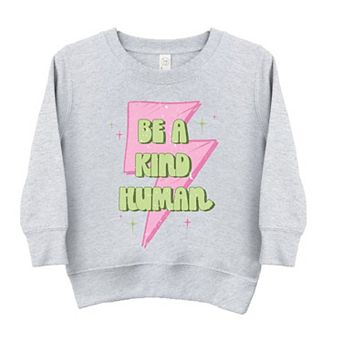 Be A Kind Human Lightning Bolt Youth Ultra-Soft Graphic Sweatshirt
