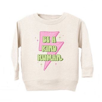 Be A Kind Human Lightning Bolt Youth Ultra-Soft Graphic Sweatshirt