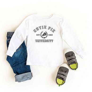 Cutie Pie University Toddler Long Sleeve Graphic Tee