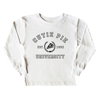 Cutie Pie University Toddler Long Sleeve Graphic Tee