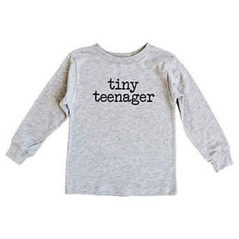 Tiny Teenager Typewriter Toddler Long Sleeve Graphic Tee