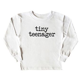 Tiny Teenager Typewriter Toddler Long Sleeve Graphic Tee