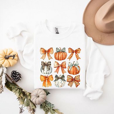 Coquette Fall Pumpkin and Bows Sweatshirt