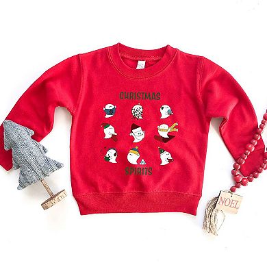Christmas Spirits Green Words Toddler Graphic Sweatshirt