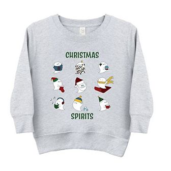 Christmas Spirits Green Words Toddler Graphic Sweatshirt