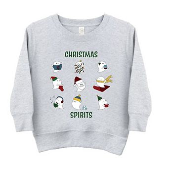 Christmas Spirits Green Words Toddler Graphic Sweatshirt