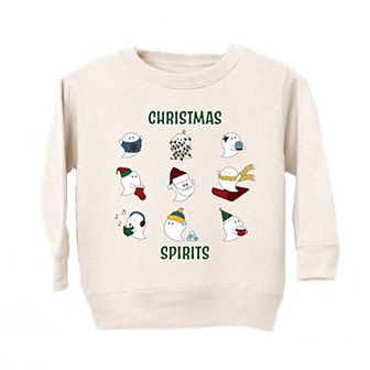 Christmas Spirits Green Words Toddler Graphic Sweatshirt