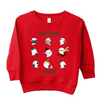 Christmas Spirits Green Words Toddler Graphic Sweatshirt