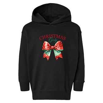 Coquette Christmas Girly Toddler Graphic Hoodie