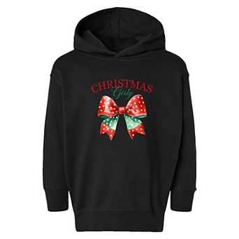 Coquette Christmas Girly Toddler Graphic Hoodie