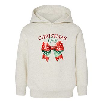 Coquette Christmas Girly Toddler Graphic Hoodie