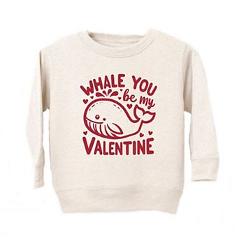 Valentines Whale Youth Ultra-Soft Graphic Sweatshirt