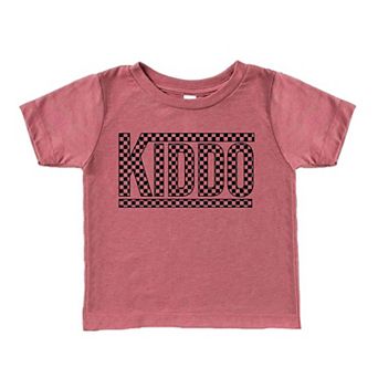 Kiddo Checkered Toddler Short Sleeve Graphic Tee