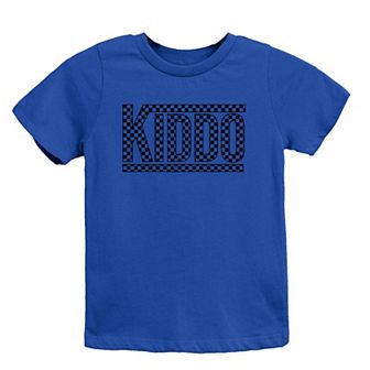 Kiddo Checkered Toddler Short Sleeve Graphic Tee