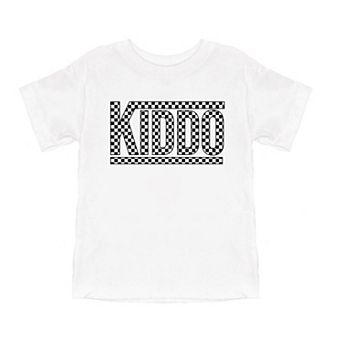Kiddo Checkered Toddler Short Sleeve Graphic Tee