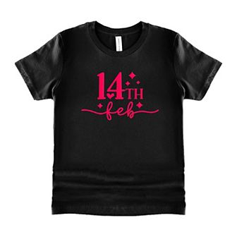 14th Feb Stars Raised Print Youth Short Sleeve Graphic Tee