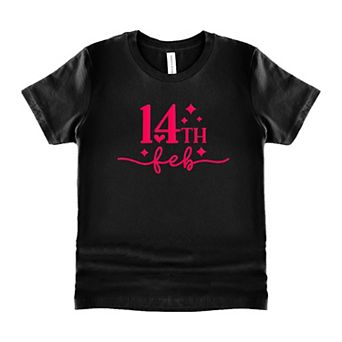 14th Feb Stars Raised Print Youth Short Sleeve Graphic Tee