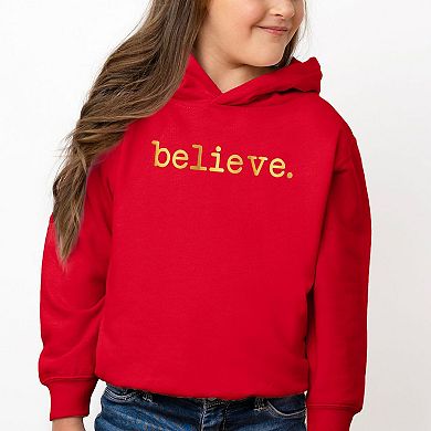Believe Raised Print Toddler Graphic Hoodie