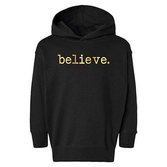 Believe Raised Print Toddler Graphic Hoodie