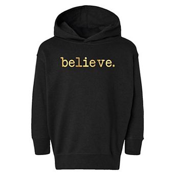 Believe Raised Print Toddler Graphic Hoodie