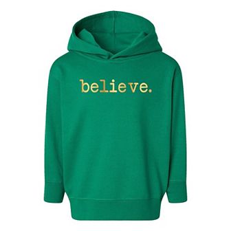 Believe Raised Print Toddler Graphic Hoodie