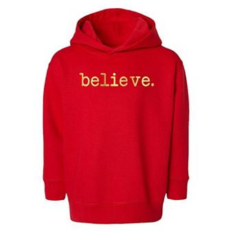 Believe Raised Print Toddler Graphic Hoodie