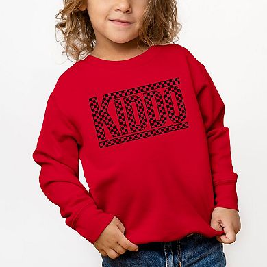 Kiddo Checkered Youth Ultra-Soft Graphic Sweatshirt